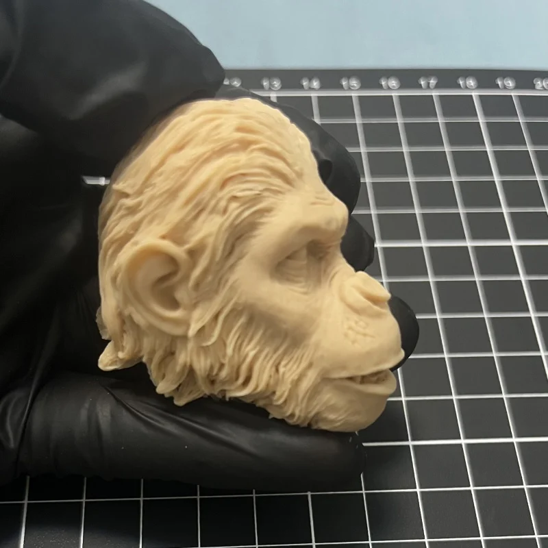1/6 Realistic Ape Head Sculpt Unpainted Resin - Simian Face DIY Model Kit for 12 Inch Action Figure CustomizationHighly Detailed