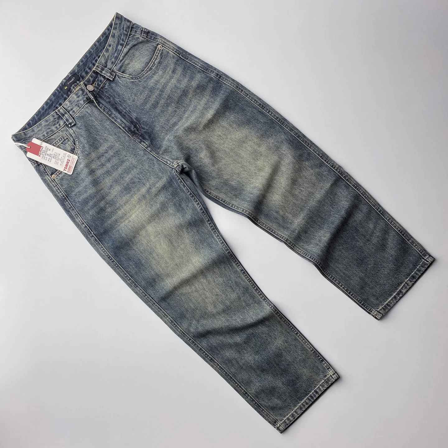 

Cleanfit American Casual Loose Straight Leg Wide Leg Jeans Men's Women's Denim Spring Autumn High Waist Distressed Long Pants