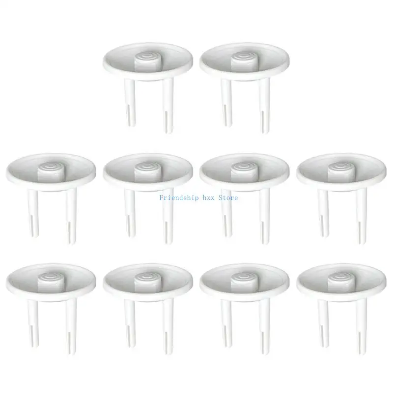 

F1CB 10PCS Safe Child Wall Outlet Cover Dustproof Design European Standard Electrical Socket Protector for Home Apartment