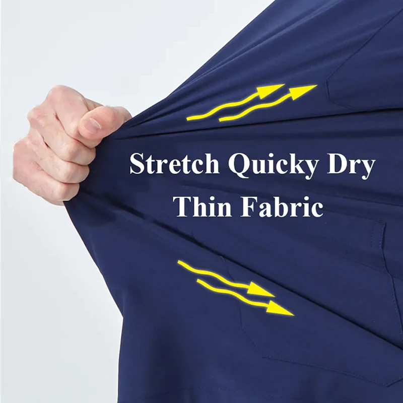 Crew-Neck Aesthetic Uniforms Polyester Spandex Solid Nursing Uniform Sets Dental Doctor Medical Clothes S02 - Detail 1