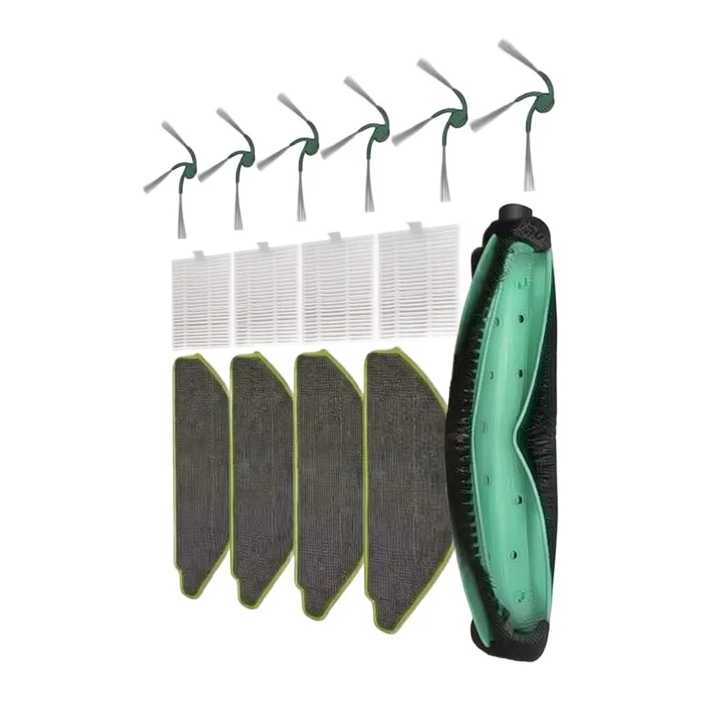 For Roomba 115Combo / 115Combo+ Replacement Accessory Set with 1 Main Brush 6 Side Brushes 4 Filters 4 Mop Pads