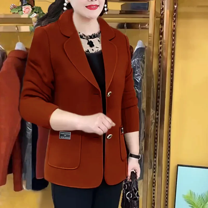 

High-Quality Suit Jacket Women's 2025Spring Autumn New Small Fragrance Overcoat Mother Blazer Outwear Female Fashion Trench Coat
