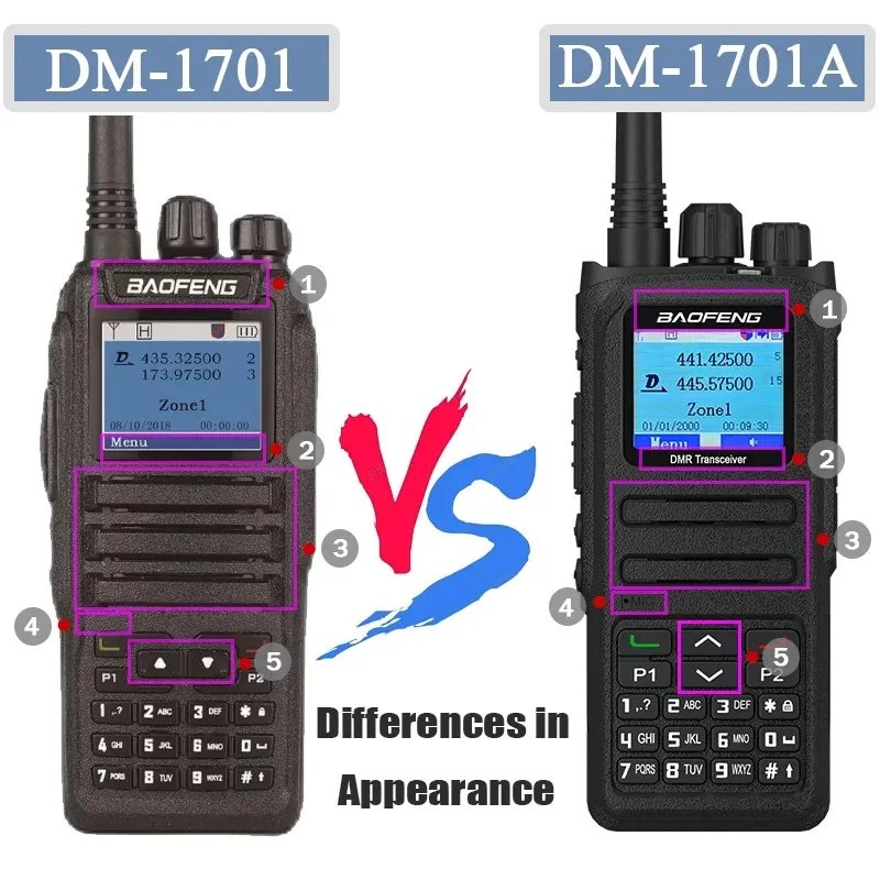 Baofeng DM-1701A DMR UHF VHF Dual Band Walkie Talkie Dual Time Slot SMS Open GD77 Dual Mode Analog Digital Long Range Ham Radios view 6