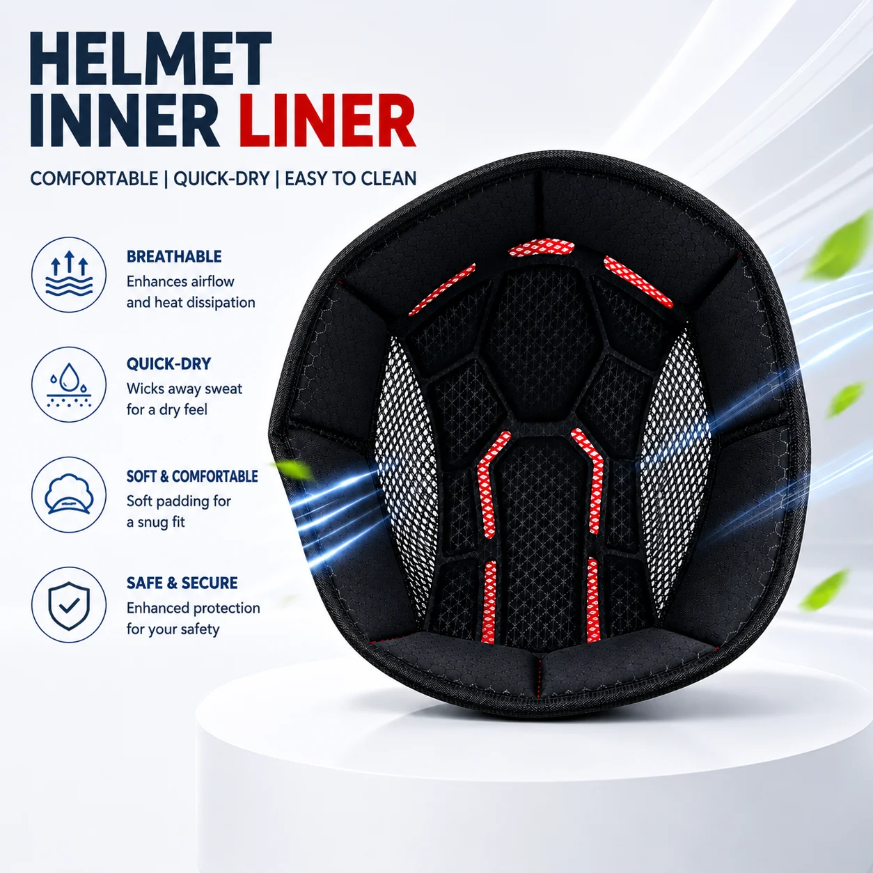 

Detachable Washable Motorcycle Helmet Inner Liner Sponge Pads Replacement Cushion For Half Face Motorbike Helmet