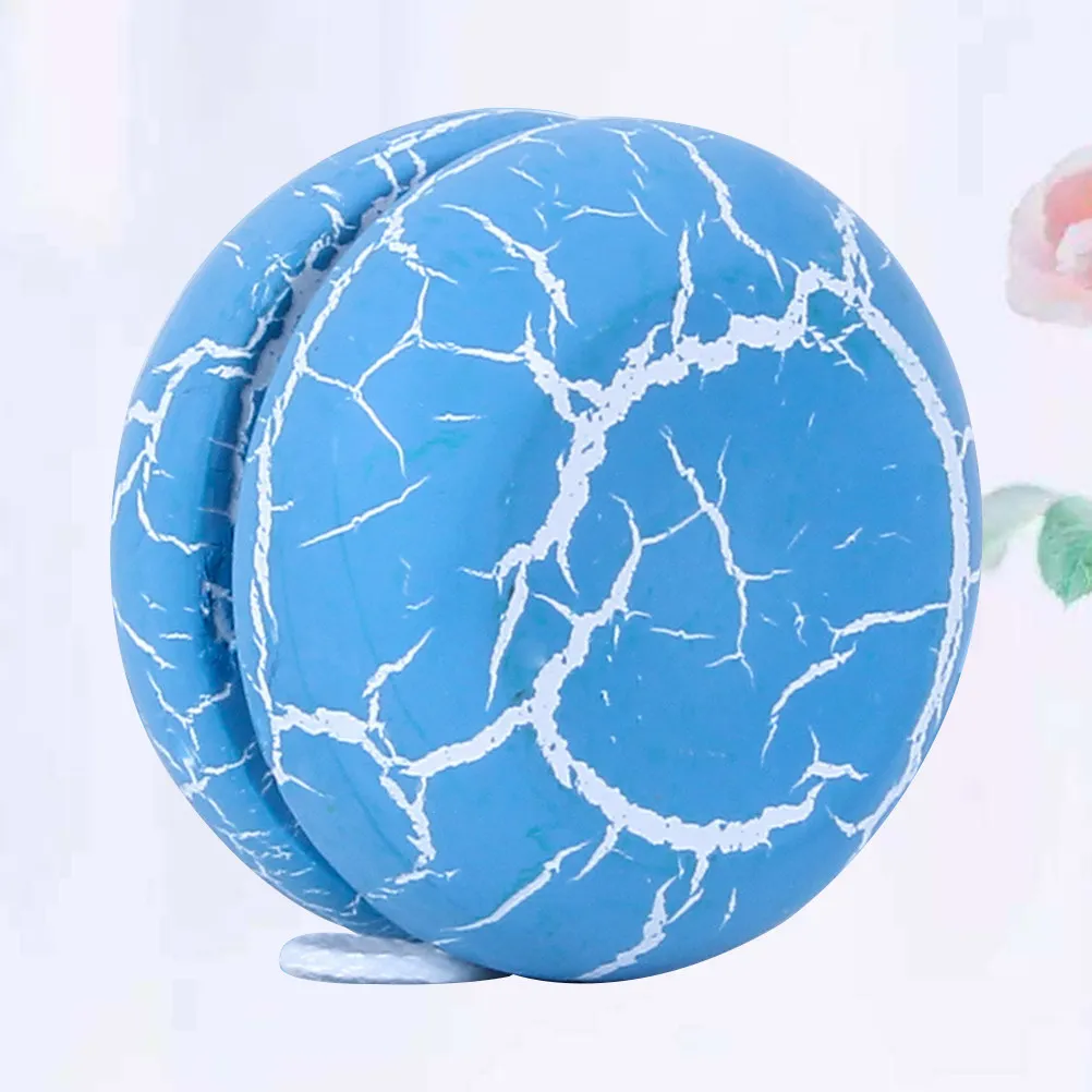 

1 шт. Деревянное йо-йо с эффектом трещин, разноцветное, для детей, для тренировки запястья, портативное, с ярким мультяшным дизайном, забавное, для дома и улицы, подарок