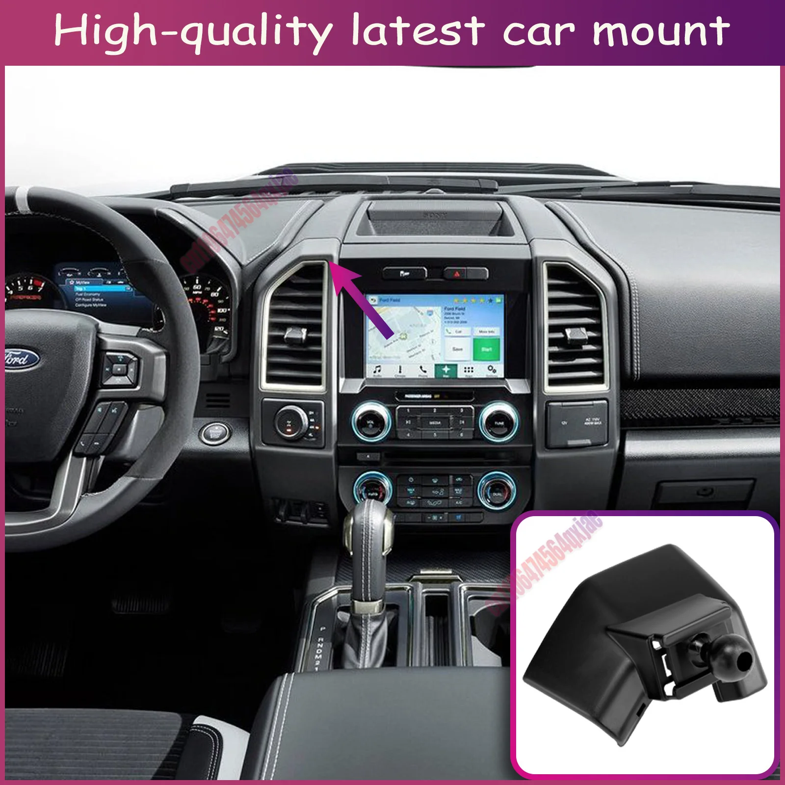 

For Ford F-150 Raptor 2015 2016-2018 Vehicle-Specific Phone Holder Base Smart Car Phone Mount 66W Charging Holder Accessories
