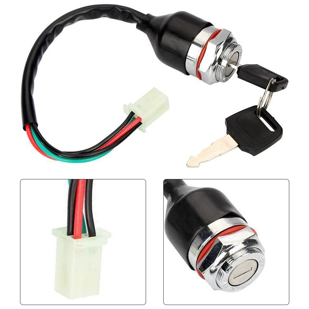 4Pins Key Ignition Switch Key Starter Switch On-Off For Quad  Bike Motorcycle High Quality  Key Cylinder Switch Hot Sale