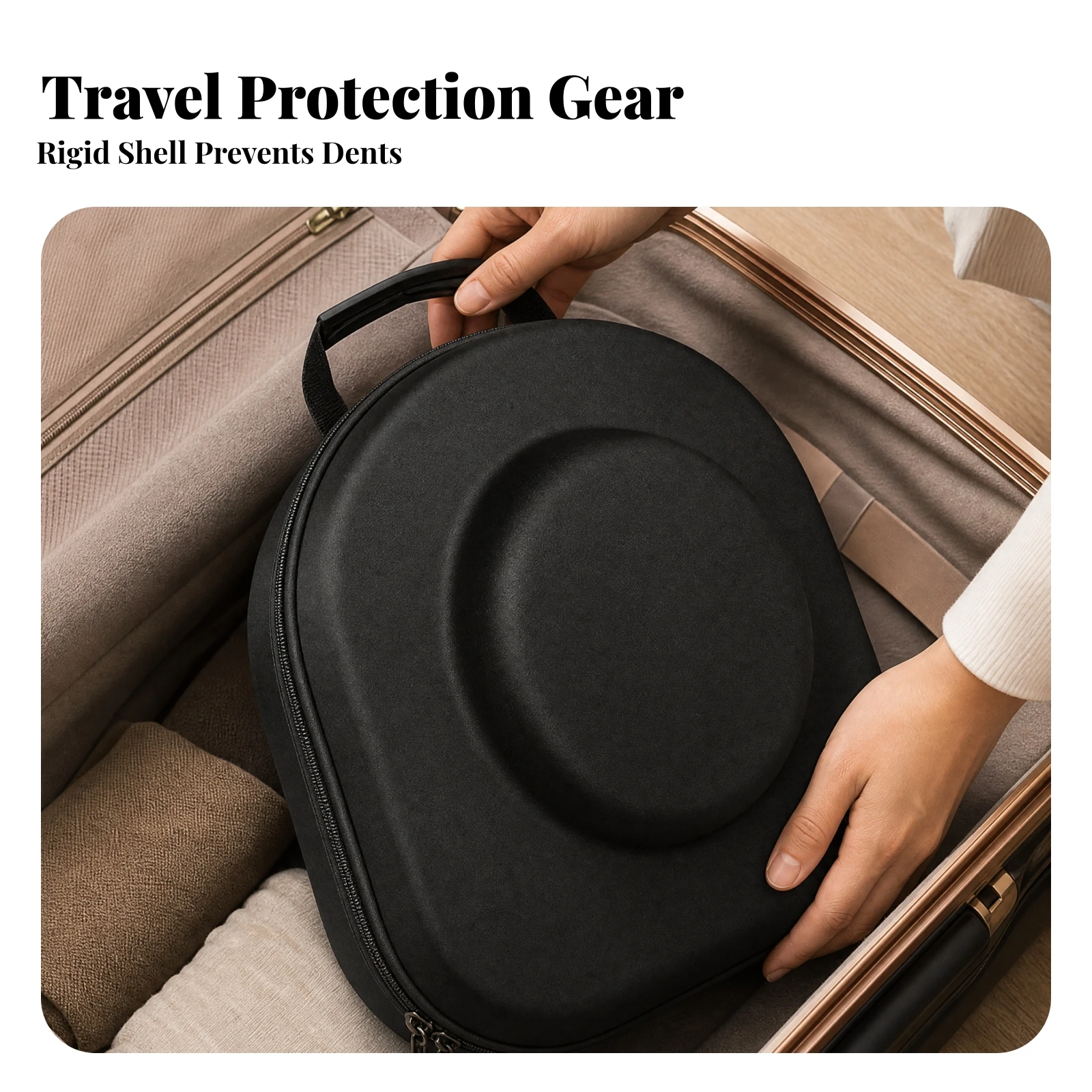 Cube-Shaped Hat Case with Molded Compartment Compact Backpack Hat Carrier with Shoulder Straps Scratch-Resistant Lightweight