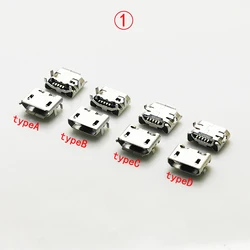 10PCS Micro USB 2.0 Jack Female Connector 5Pin For Mobile Phone 7.2x4.85/6.65mm Distance Outside Horn 4 Feet DIP