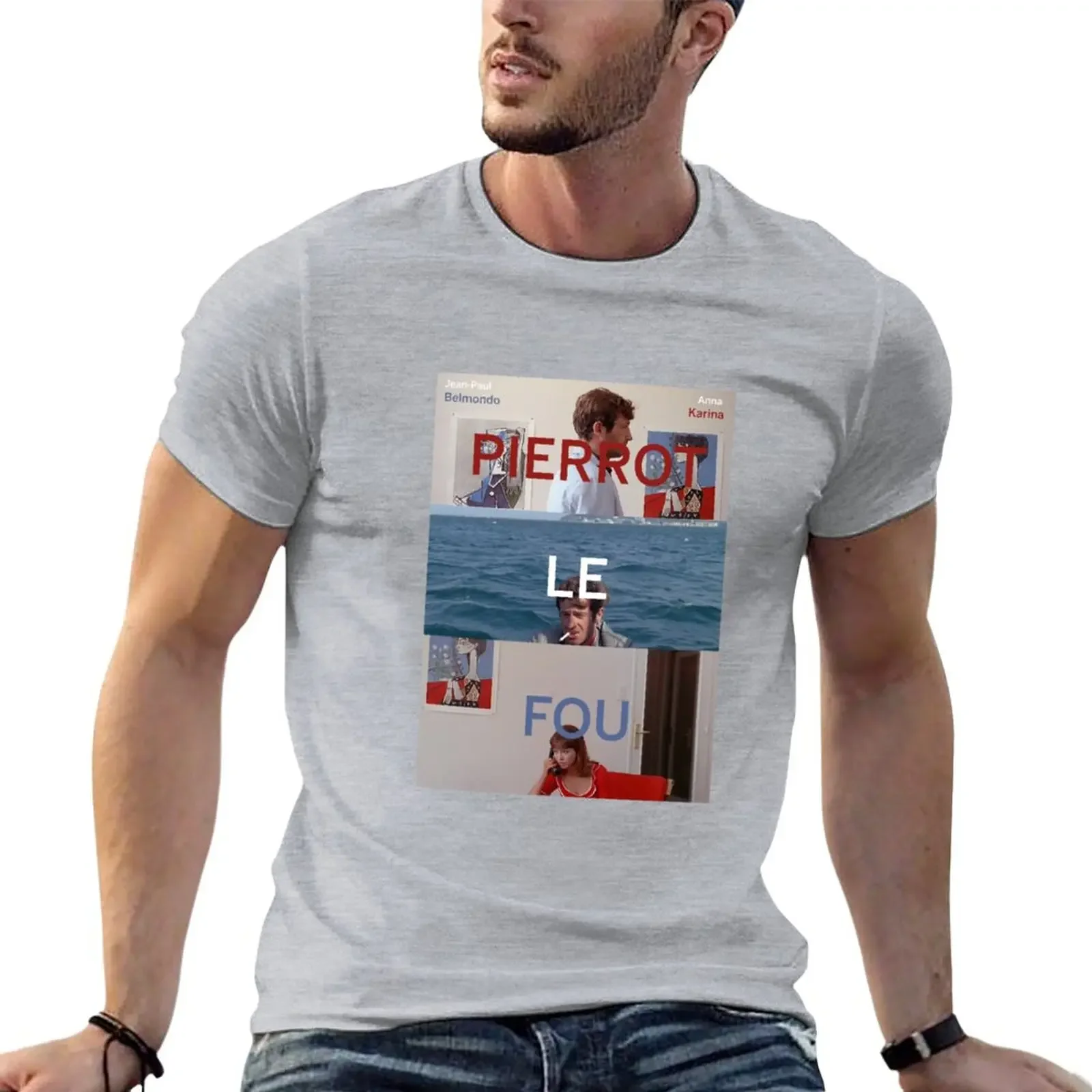 Pierrot Le Fou Poster, Anna Karina and Jean-Paul Belmondo T-Shirt customs design your own boys whites t shirts for men