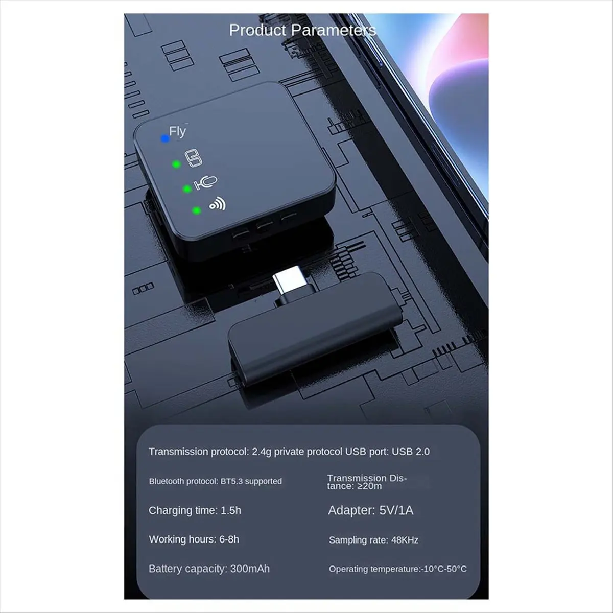 goodidea Wireless Lavalier Radio Microphone Noise Cancellation Audio Video Recording Microphone for Smartphone Live