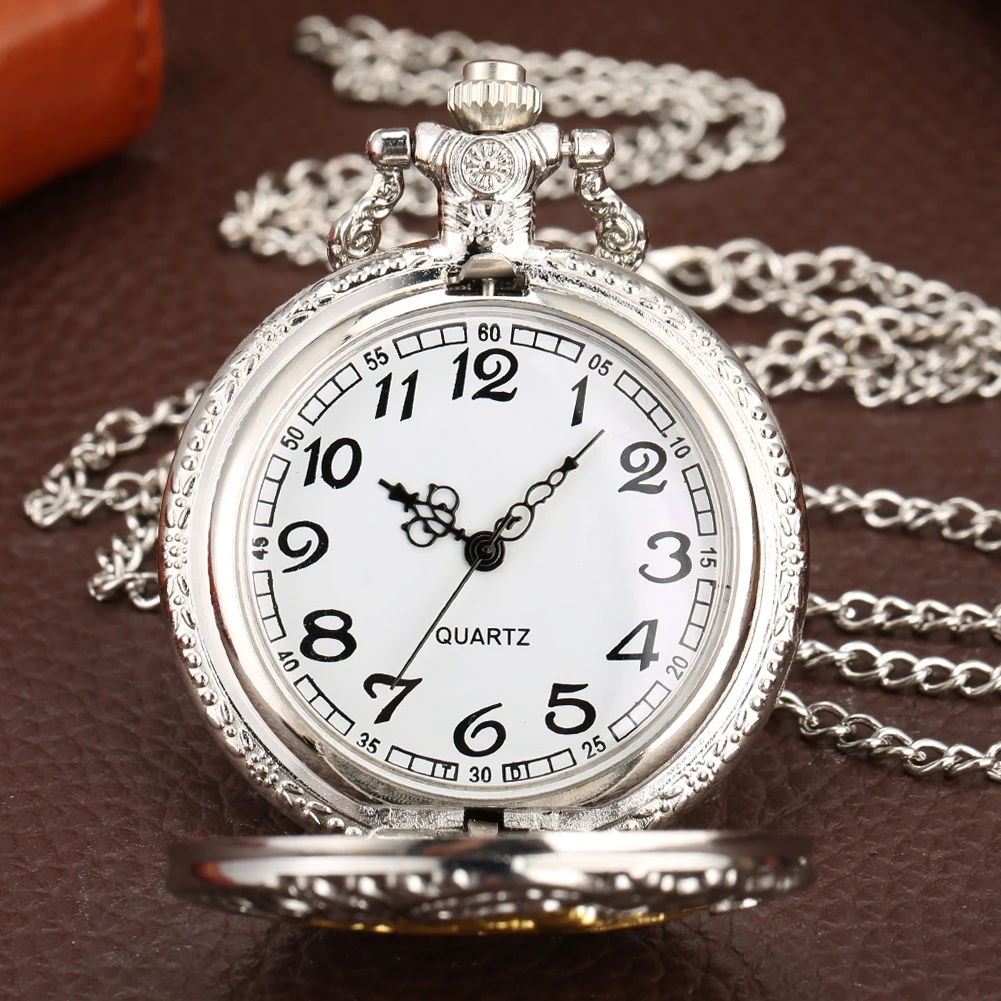 Relógio de bolso Vintage Steam Train para homens e mulheres, relógio de quartzo quente com colar corrente, algarismo arábico, pingente analógico, presente unisex