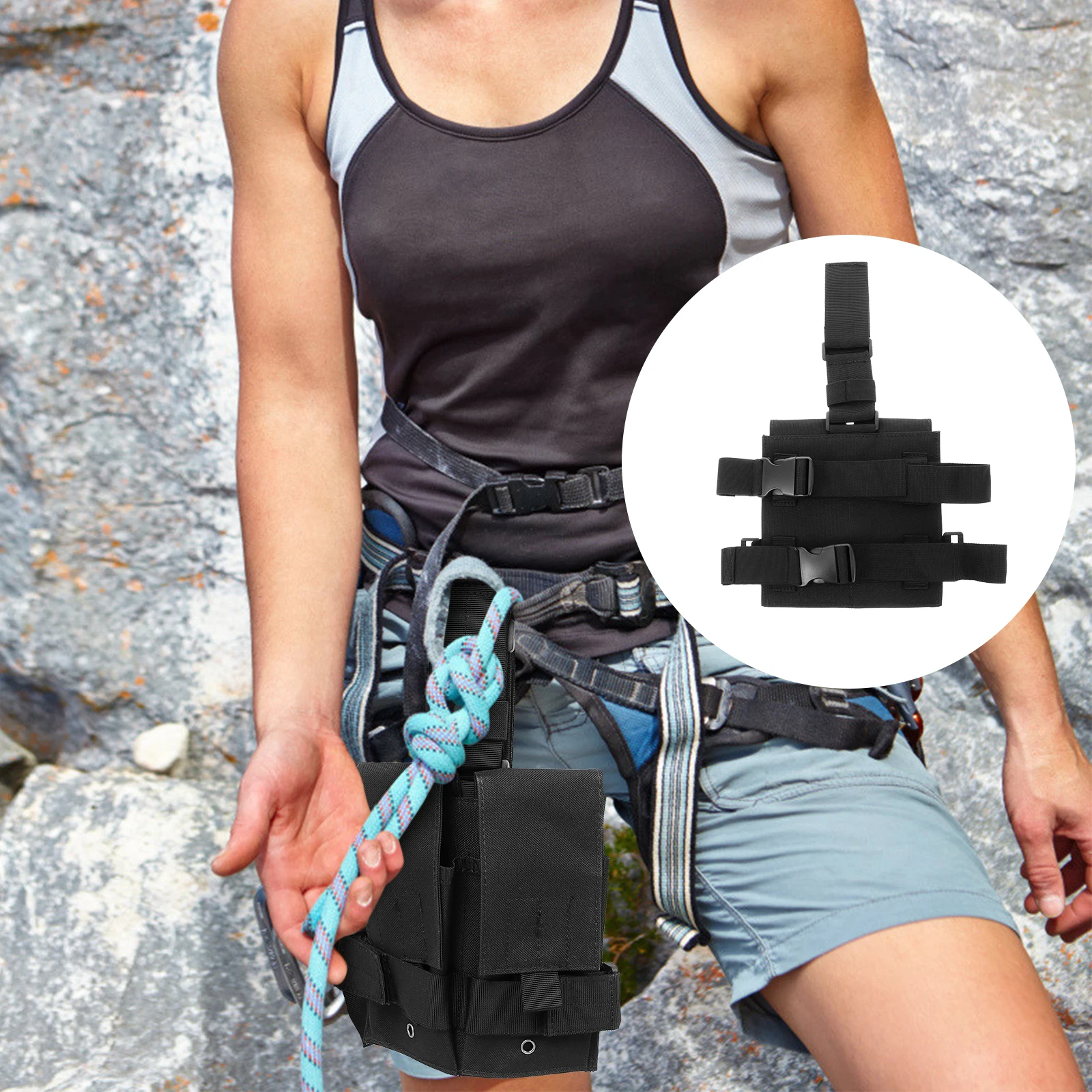 

1pc Waterproof Tactical Bag Oxford Fabric Leg Pouch For Waist Pack Pouch Travel Durable With Straps Fits Phone Cards Cash