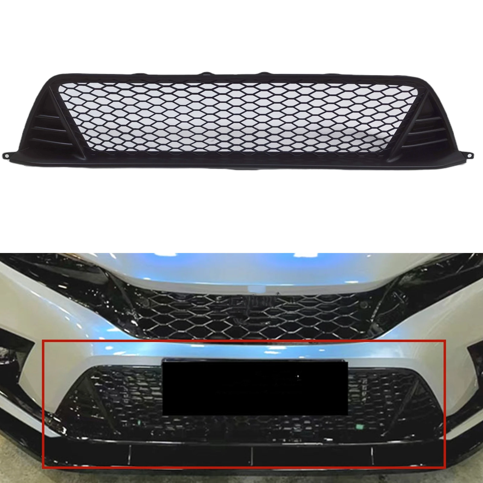 For Honda Civic 11th Gen 2022 2023 2024 Front Grille Racing Grill Glossy Black/Matte Black Upper Bumper Hood Mesh Grid