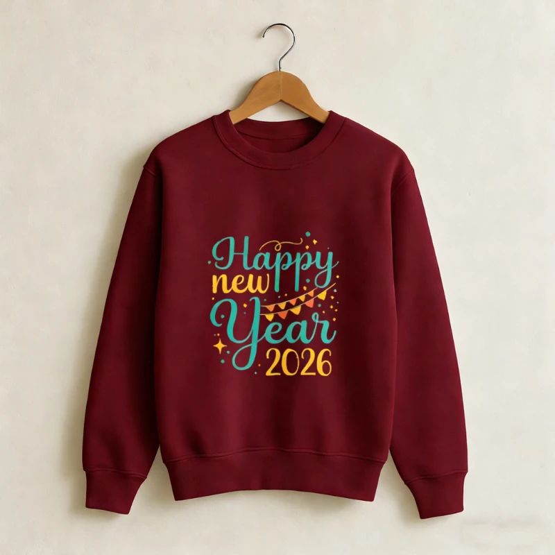 Feliz ano novo 2026 unissex adultos outono e inverno moletom manga longa manter quente combinando hoodies crewneck casual pulôver