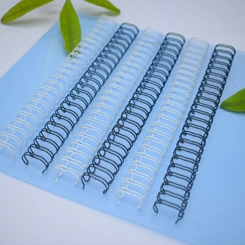 50Pcs/Box 15.9/19/22.2/25.4mm 23 Rings 2:1 Pitch Steel Iron Double Loop Calendar Binding Wires for Loose-Leaf Notebook Office