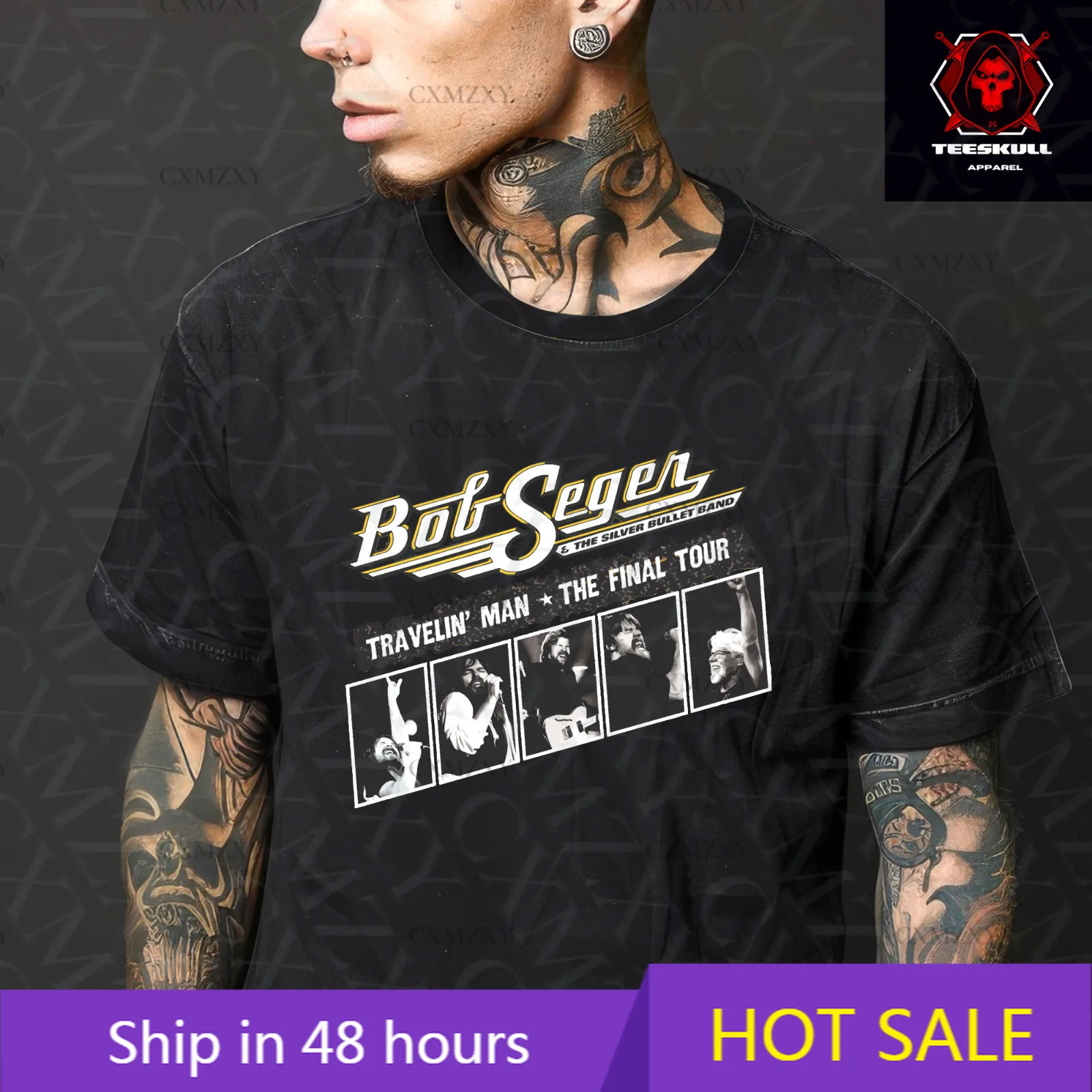 

Bob Seger 'Travelin Man, The Final Tour' Unisex 100% Cotton T-SHIRT S-3XL