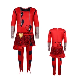 Descendants 4  Kids jumpsuit Red Cosplay Costume ，Halloween cosplay costume,Girls Christmas Birthday Party Dress Suit