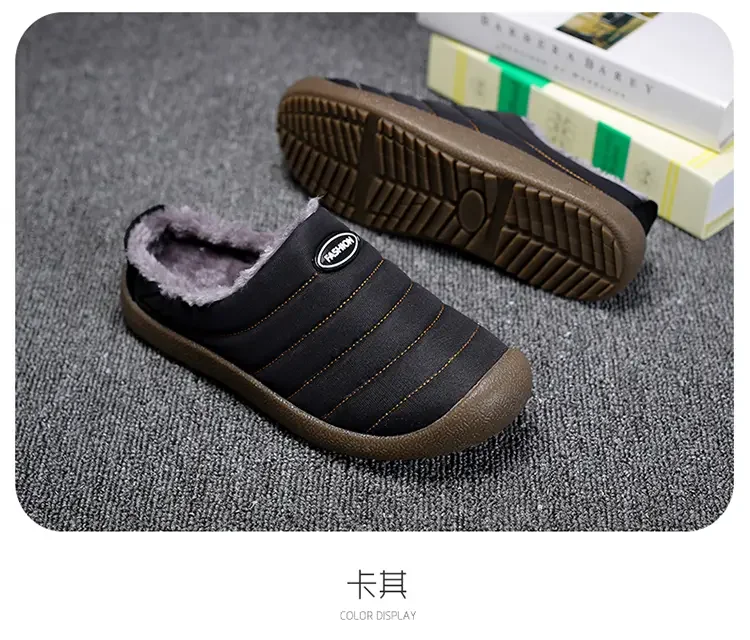 Men's Winter Warm Cotton Mop with Soft Sole and Thick Cotton Winter Boots, Indoor and Outdoor Couple's New 2025 Casual Shoes