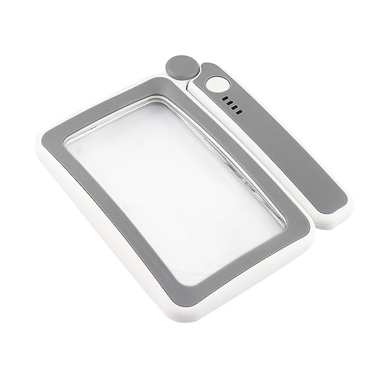 Magnifying Glass With Light Reading Gifts Accessories Rechargeable LED Page Magnifier 4X For Book Lovers Handheld Vision Aids