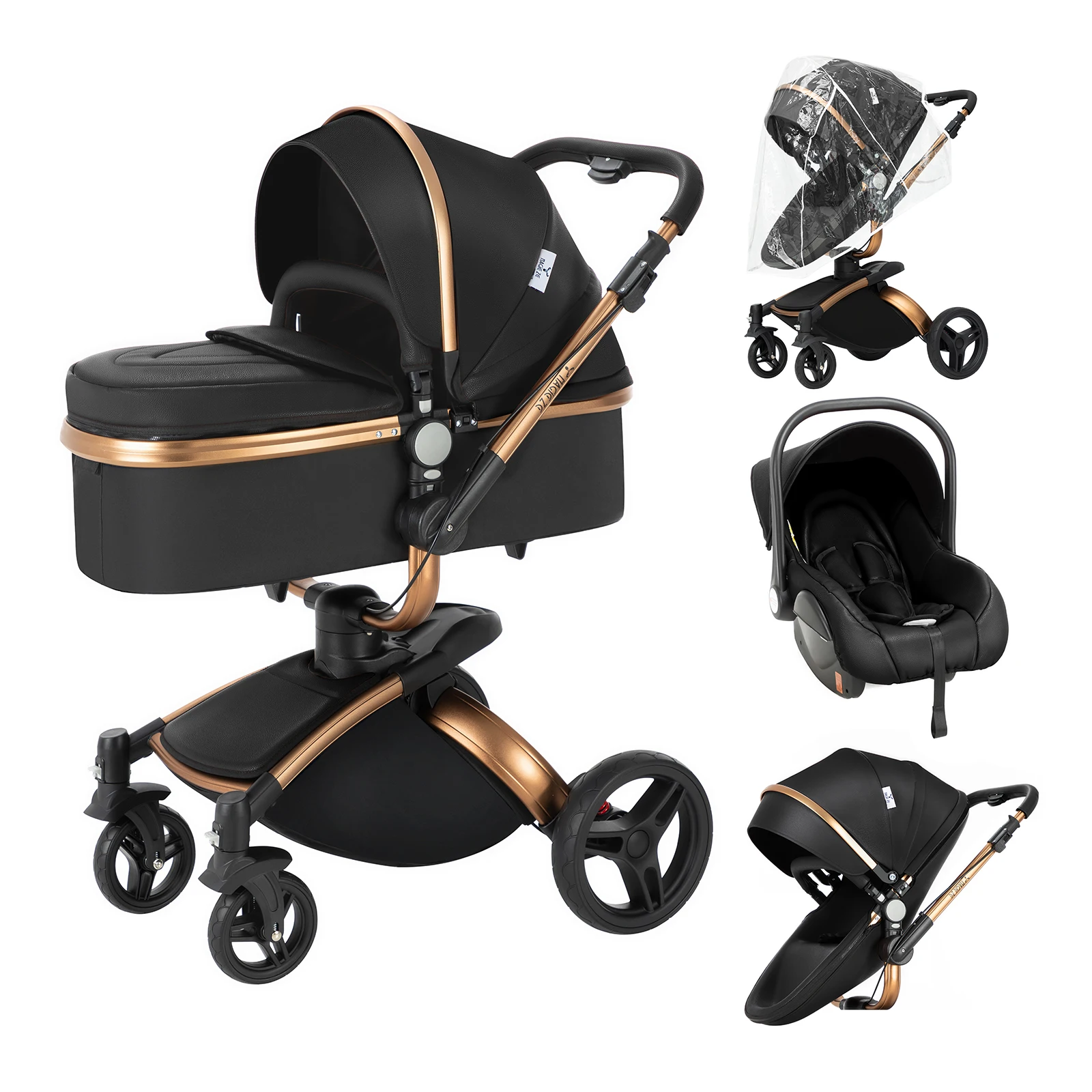 Passeggino di lusso 3 in 1 passeggini pieghevoli triciclo carrello per bambini passeggino per bambini passeggino per paesaggio alto per neonato