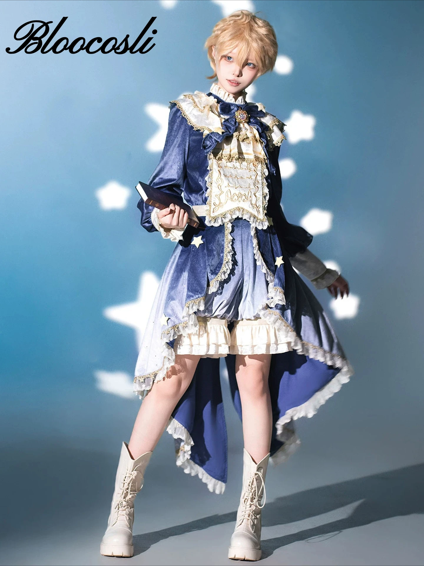 

Dream Cloud - Ouji Lolita High-Low Tailcoat, Puffy Lantern Shorts by Your Princess
