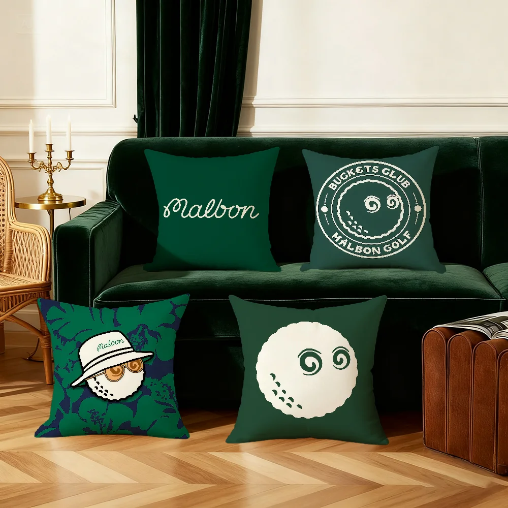 Housse de coussin avec logo Fashion Golf M-mALBON, housse de coussin décorative pour chambre à coucher, canapé, maison, voiture, portable, avec fermeture éclair, taie d'oreiller douce
