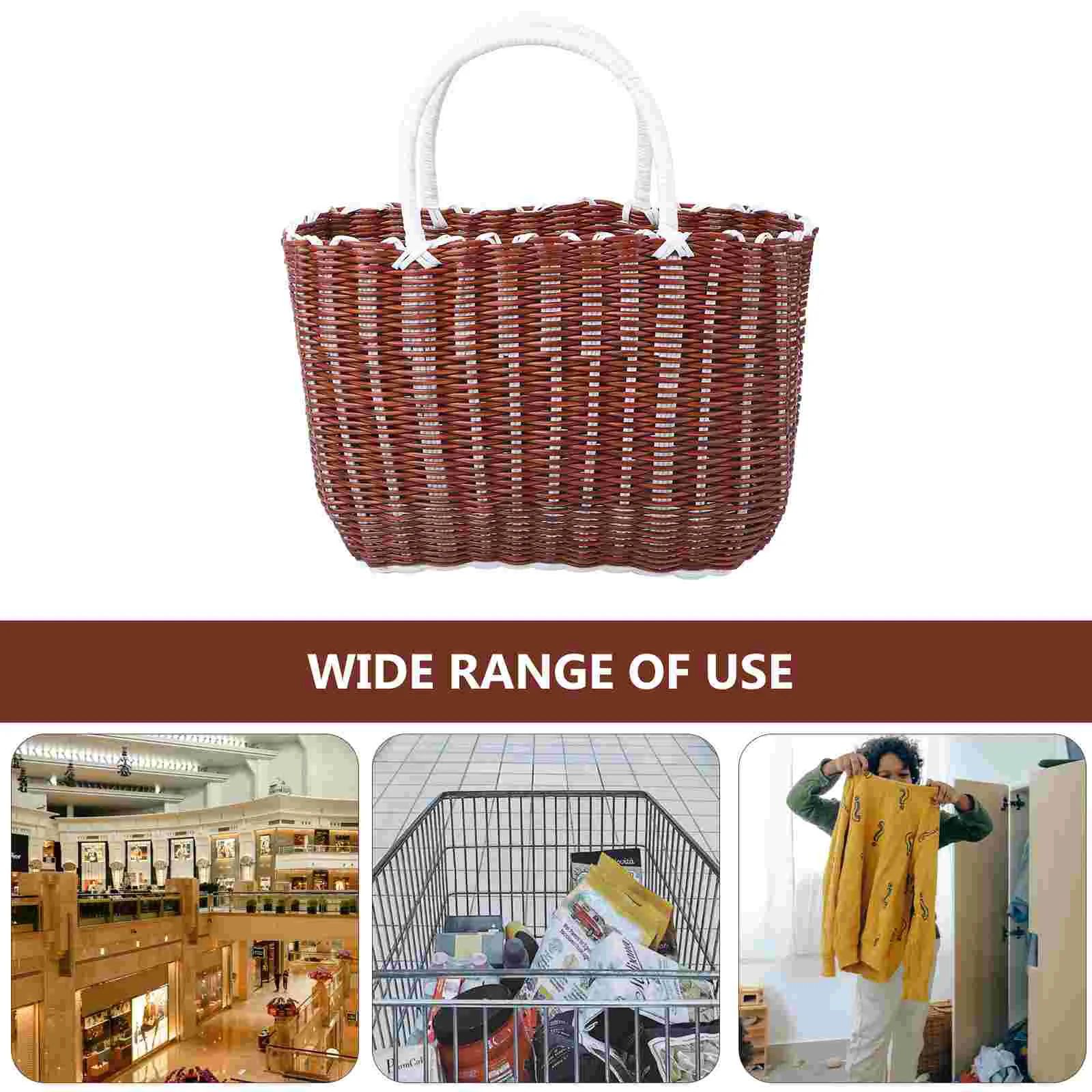 Market Tote Woven Market Basket African Grocery Basket Shopping Basket Straw Beach Tote Bag Wicker Picnic Basket Handle