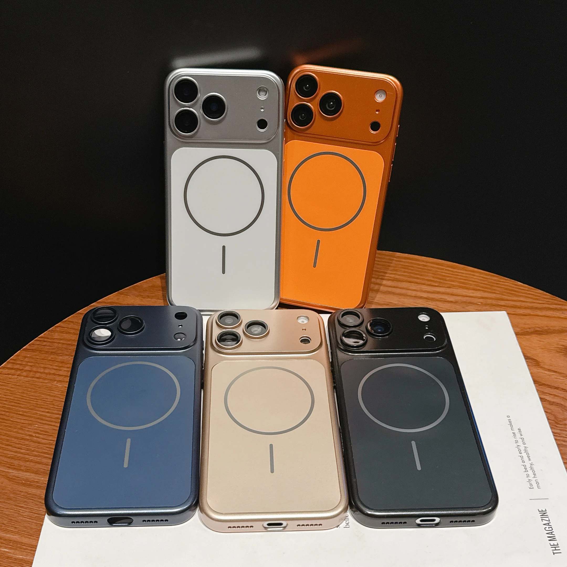 الأصلي ل Magsafe اللاسلكية تهمة جراب هاتف آيفون 17 16 15 14 13 برو ماكس عدسة حماية نانو ماتي الصلب PC الغطاء الخلفي