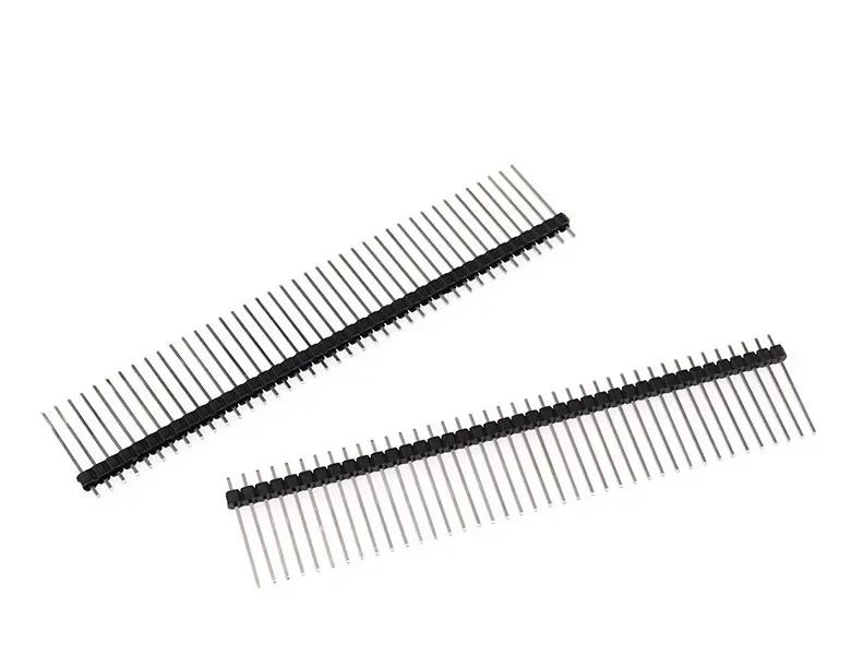 100 Uds 2,54mm 2X40Pin cabezal de Pin macho recto/Pin doblado para Arduino Pin de cobre/Pin chapado en oro/Pin de hierro de 8,5-21mm de longitud