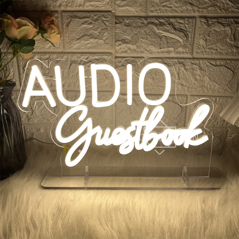 

Led AUDIO Guestbook Neon Sign Room Party Table Decor Desk Night Lights Lamp Neon Signs USB Bedroom Coffee Bar Decoration