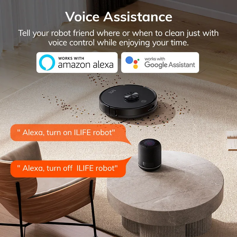 Aspiradora Robótica ILIFE T20s Ultra con Estación de Autovaciado, Succión de 10000 Pa, Batería de 4600 mAh, Tiempo de Funcionamiento Máximo de 300 Minutos 9