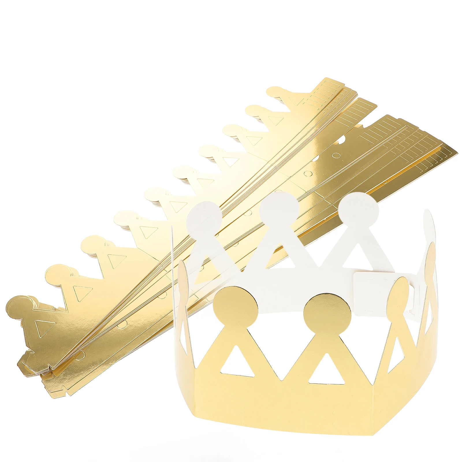 12/24pcs Kids Paper Crown Happy Birthday Paper Hats Prince Crown Child Baby Birthday Crown Party Hat Photo Props