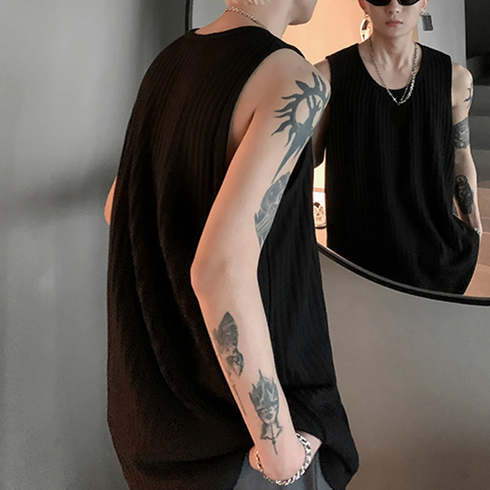 

Loose Fit Fashion Men's Sleeveless Vest Summer Wear Brand New Fashion Top O Neckline Regular Length Casual Wear