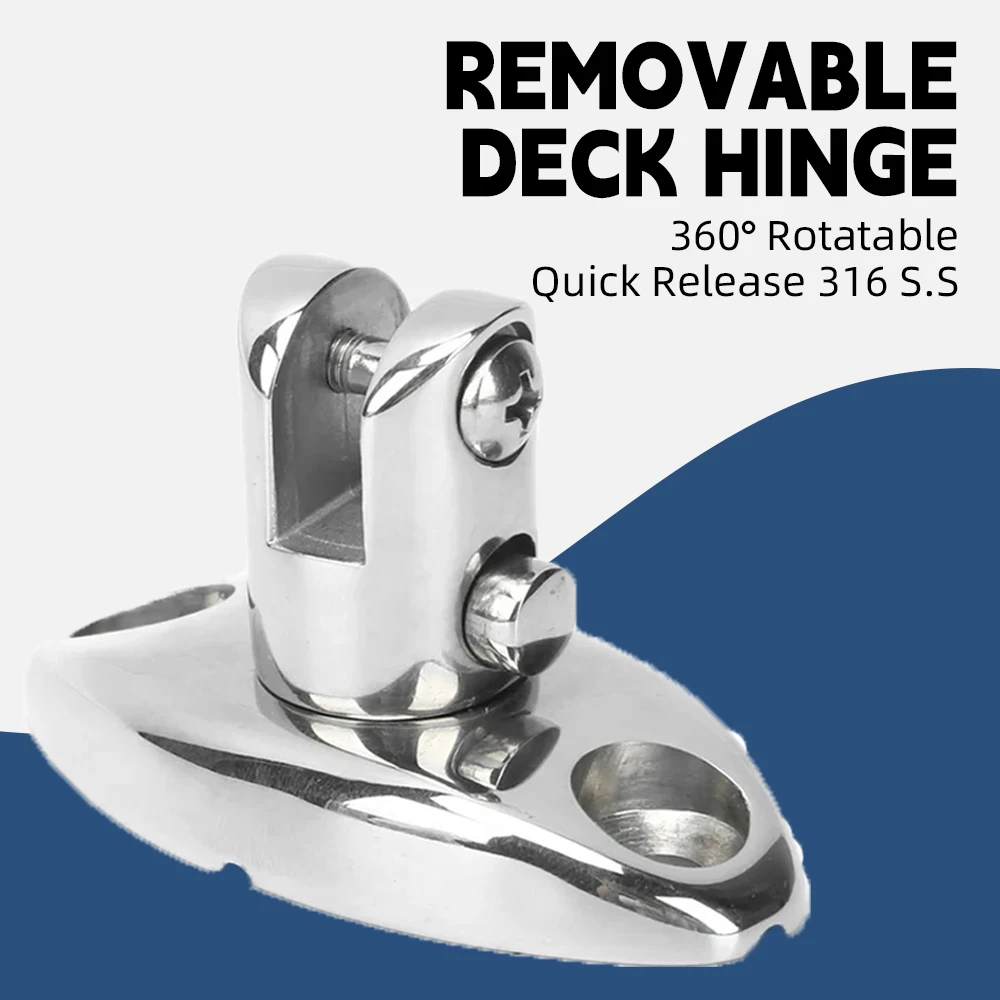 AndyMarine Deck Hinge 360‑Degree Rotatable Cabin Hinge Quick Release 316 Stainless Steel Heavy Duty for Ship Decks for Yacht