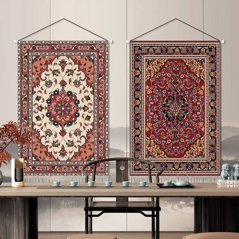 VIKAMA Boho Ethnic Mandala Tapestry Vintage Oriental Floral Art Wall Hanging Bedroom Living Room Home Decor