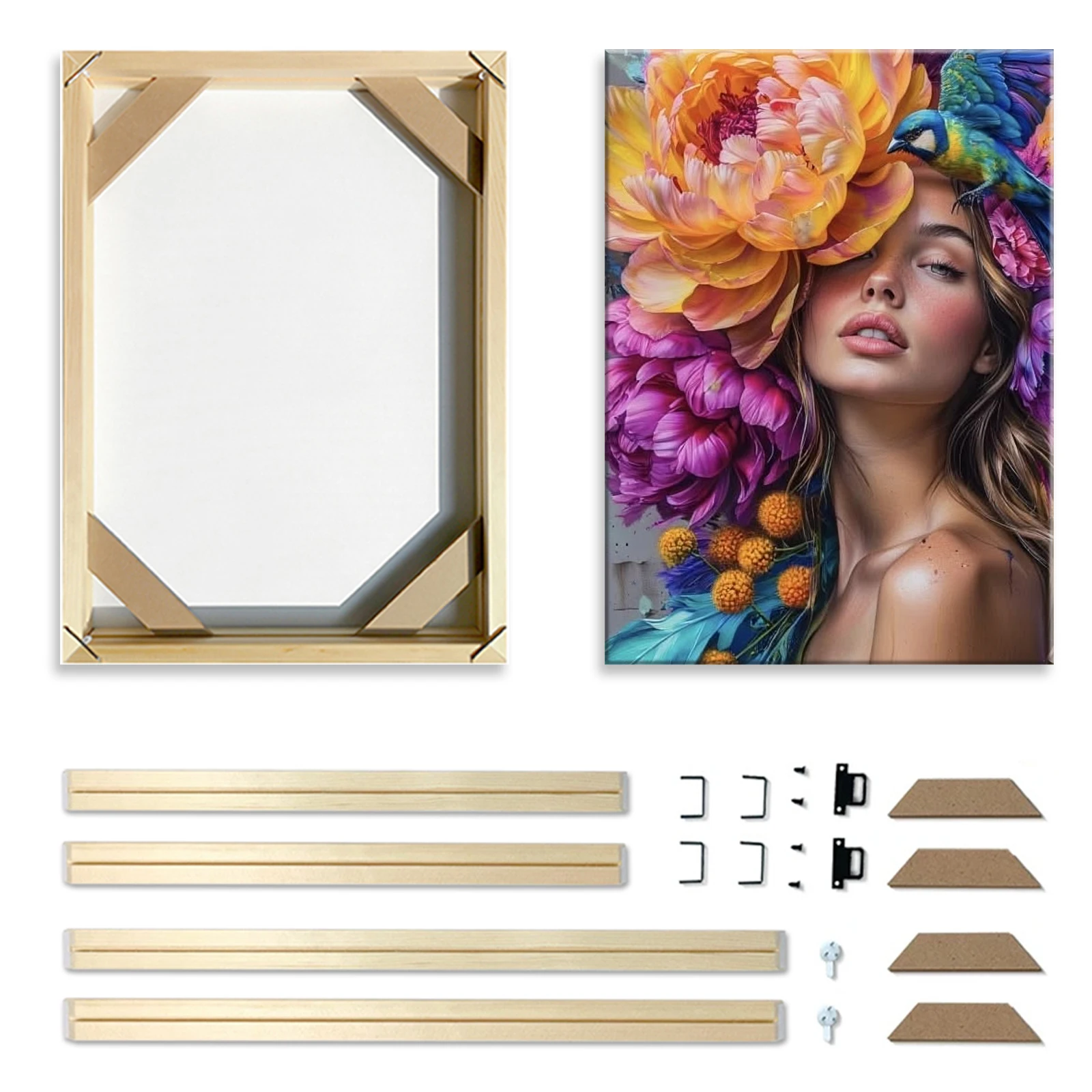 Dropshipping Wooded Photo Frame DIY Wood Painting Frame for Photos on The Wall, 50x70 60x80 CM,Room Home Decor Picture Frames