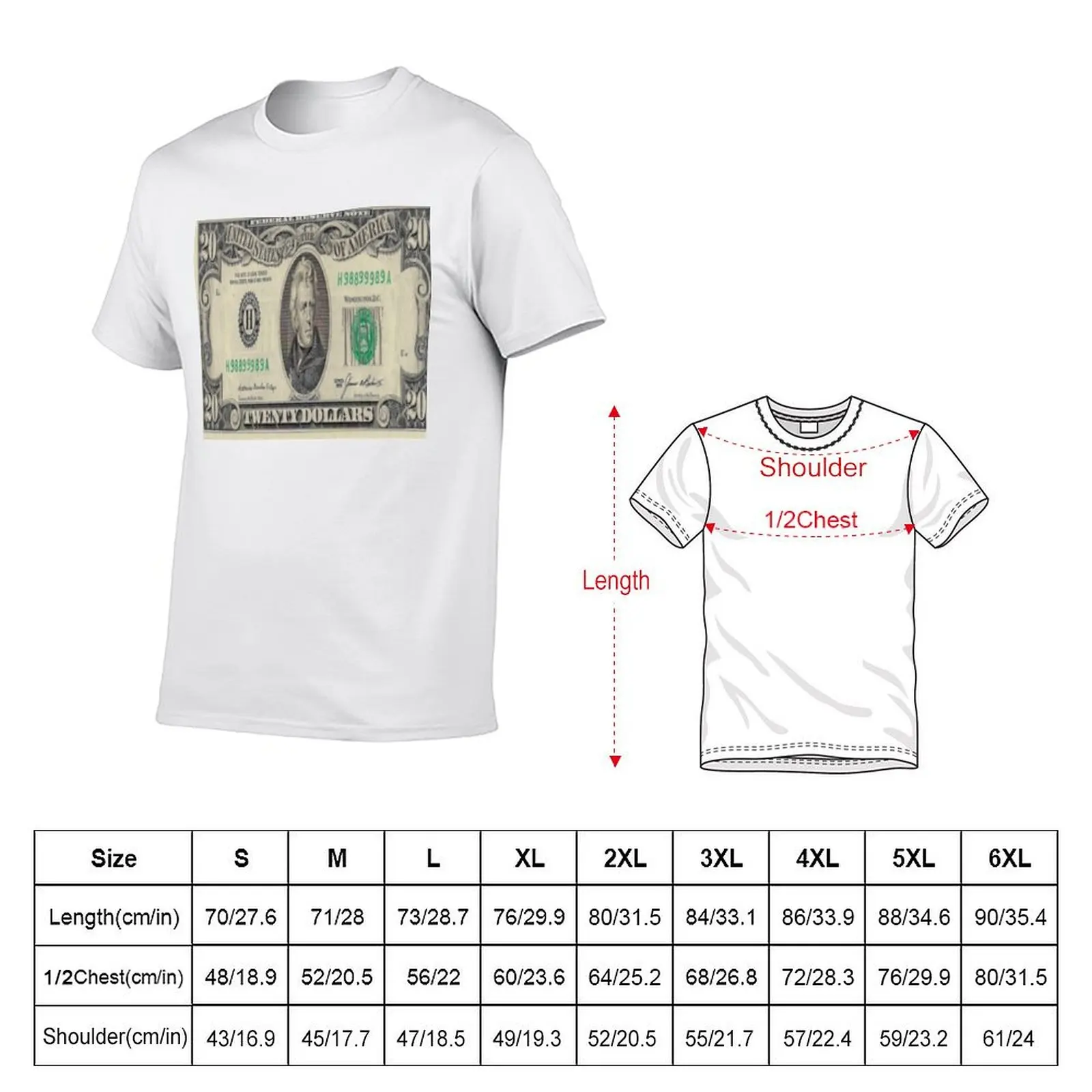 Twenty Dollar Bill T-Shirt Dry Fit Athletic Short Sleeve Shirt