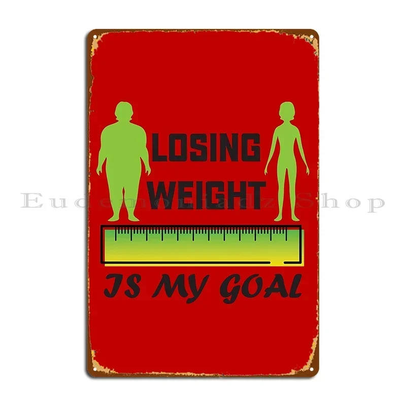 Weight Loss Loading Bar Fitness Motivation Losing Weight Is My Goal Metal Plaque Poster Designing Wall Cave Pub Tin Sign Poster