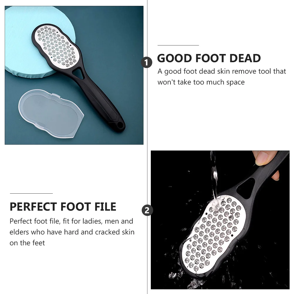 ตะไบสแตนเลส 1 ชิ้น สีดำ สำหรับขจัดหนังด้าน ขัดเท้า ใช้งานหนัก แบบมือถือ ใช้ซ้ำได้ สำหรับขัดผิวเท้า