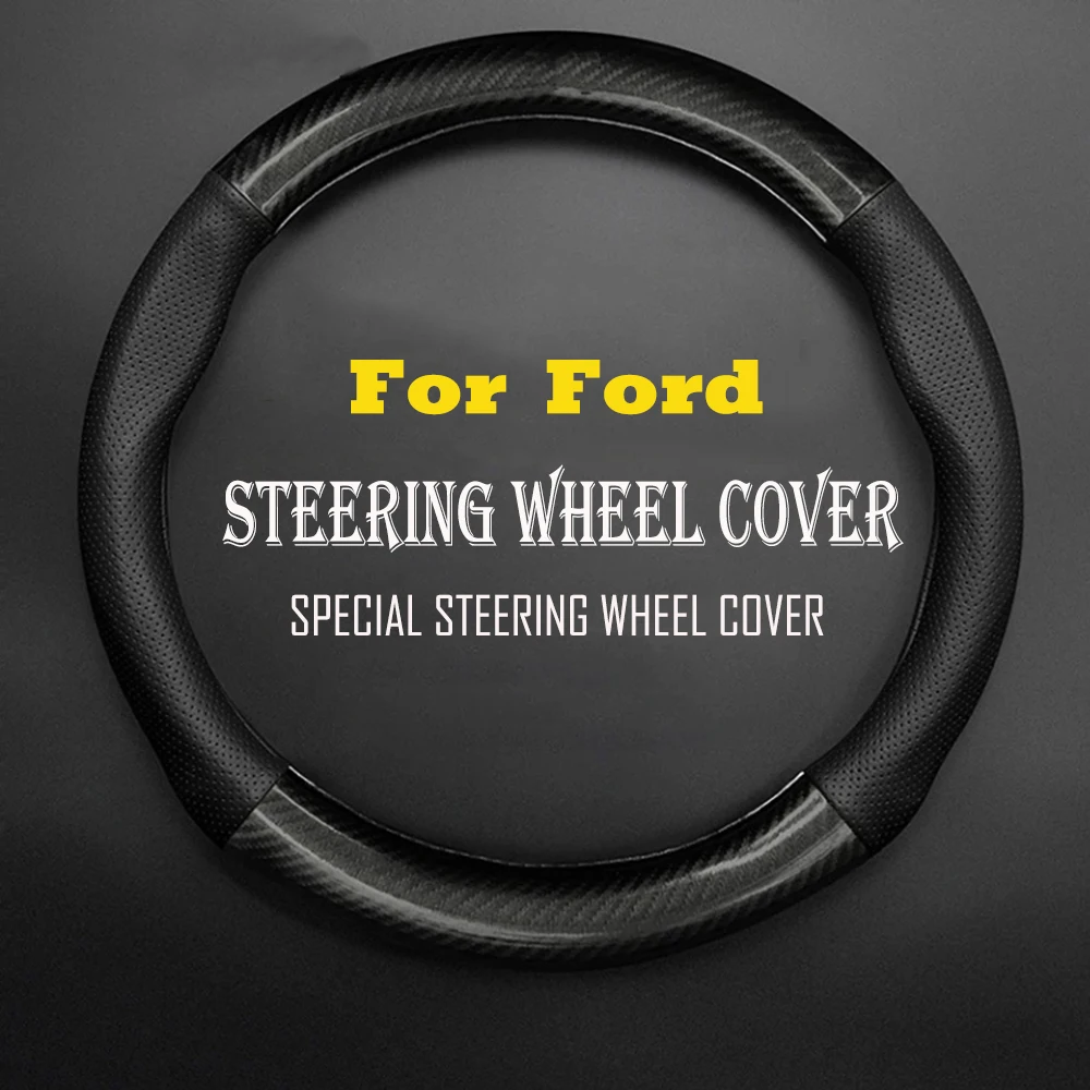 

Carbon fiber Leather Car Steering Wheel Cover For Ford Ranger Focus F150 MK4 3 Mondeo Mustang Fiesta Explorer Raptor Accessories