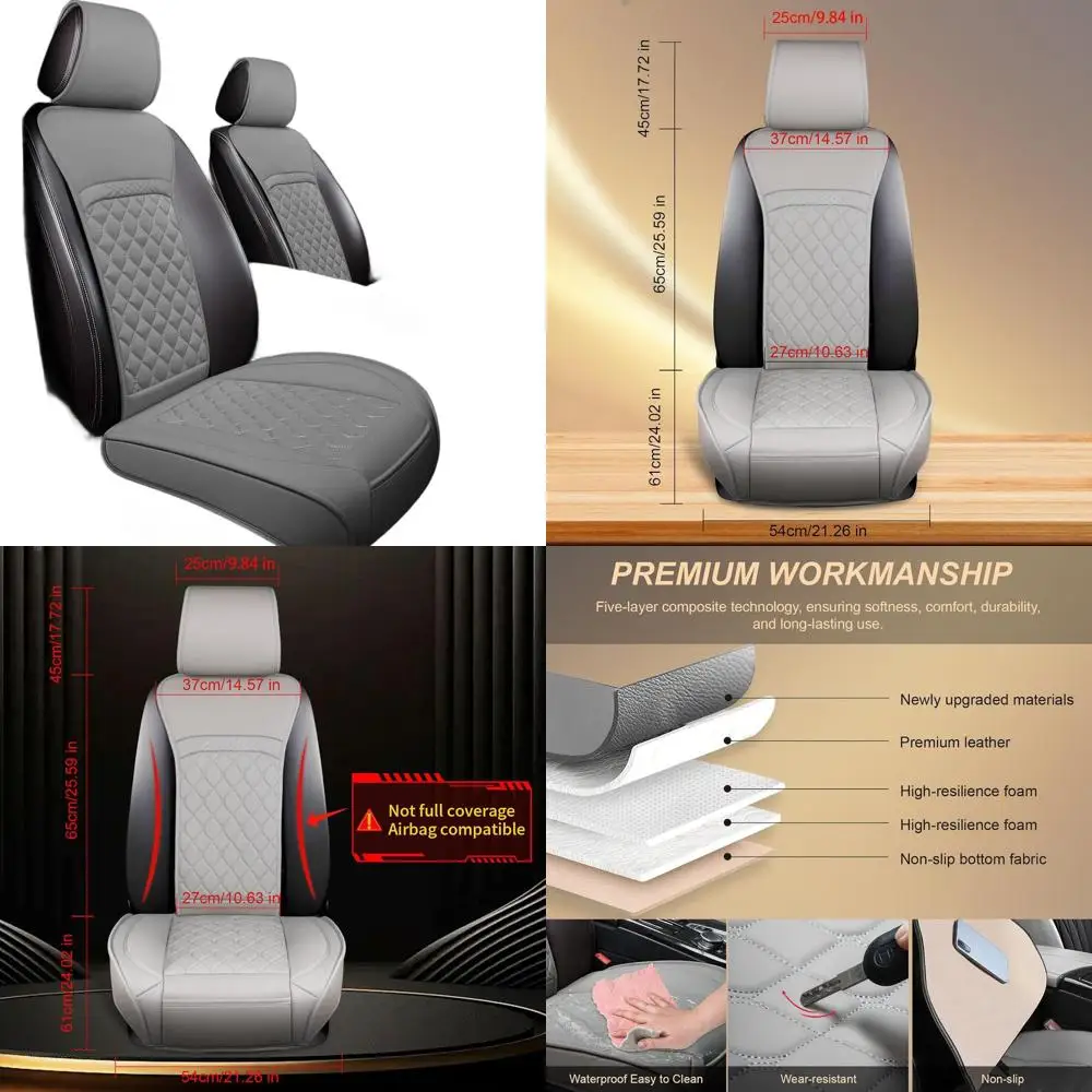 أغطية مقاعد جلدية رمادية مخصصة لسيارة فولكس فاجن، حماية ضد الماء لشركة فولكس فاجن بيتل، جيتا، باسات، تيجوان، تاوس، أطلس، ID.4، 2 #1