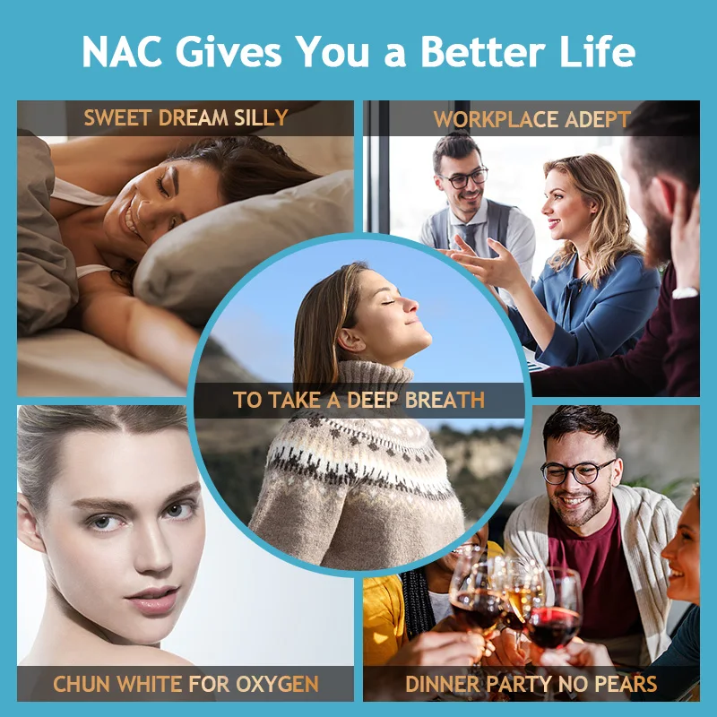 NAC is rich in high-quality N-acetylcysteine NAC 1000mg supplement with added vitamin D3+K2, zinc complex, and quercetin 1000mg