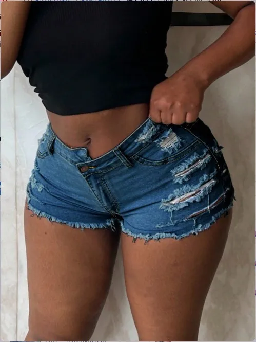 Новые женские джинсовые шорты с облегающими меховыми краями и шортами с подъемом бедер