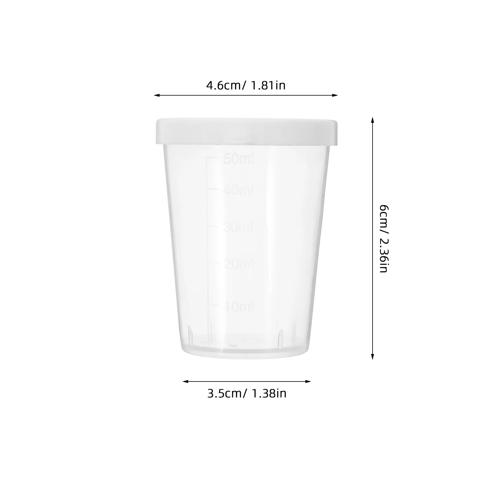 20 Pcs Coffee Measuring Cup Liquid Plastic Urine Specimen Cups with Lids Measure Container