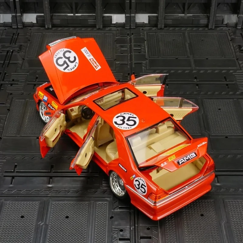 Modelo de coche de aleación Mercedes Benz W140 S320 a escala 1:24, adorno de colección, puertas y capó del motor se pueden abrir, con sonido y luz