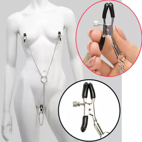 3 Nipple Clamps sexxy Adult Novelty 6Bells Milk Clip Female Breast Clitoris Clip Massager sexx Toys For Couples lover Dance Game