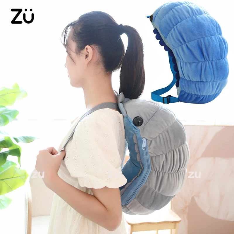 ZU-mochilas divertidas de felpa con relleno de animales, insecto, píldora, peluches, juguete suave, regalo para niños y niñas