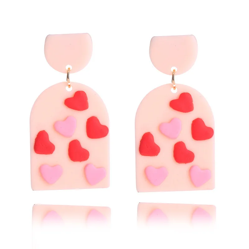 

WHOLESALE NEW ARRIVAL - Handmade Polymer Clay Heart-Shaped Earrings for Women Valentine'S Day Gifts Polymer Clay Earrings - Red