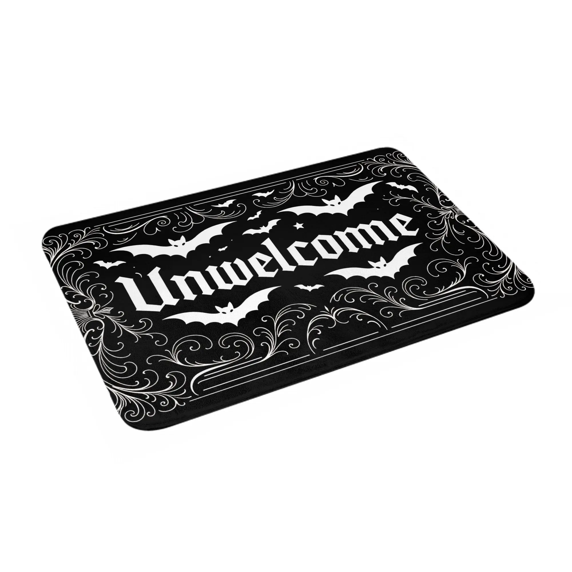 Halloween Gothic Style Bat Design Doormat Mat Anti-Slip  Bathroom Kitchen Living Room Rug Carpet 40*60cm